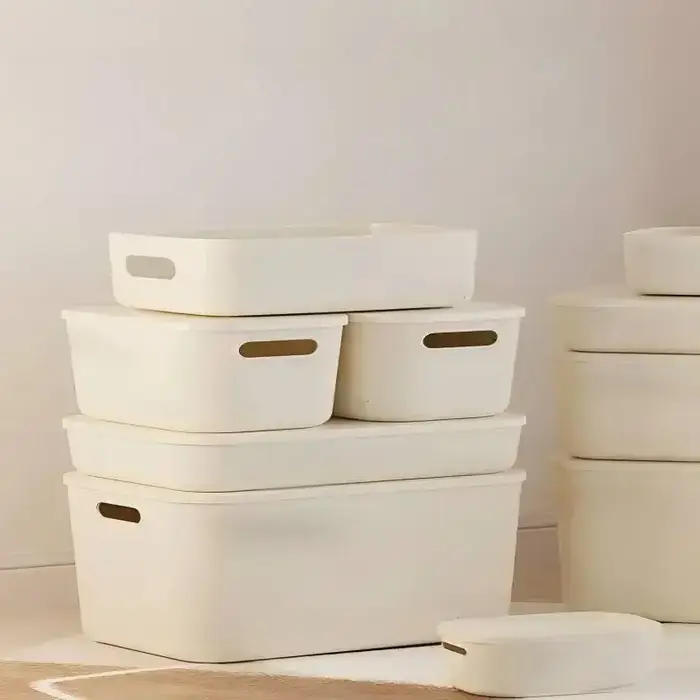 Boîte de rangement hermétique de style Ins avec couvercle – Organisateur anti-poussière pour cosmétiques