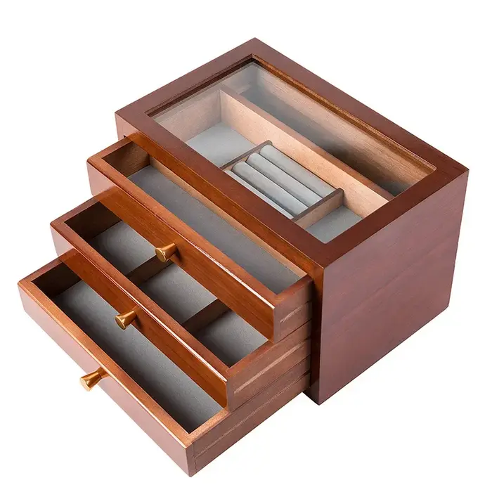 Boîte à Bijoux en Bois Multifonctionnelle de Style MELStyle Rétro