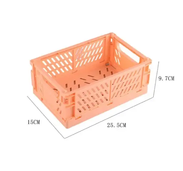 Caisse de rangement pliable en plastique, panier pliable, empilable, mignon, maquillage, bijoux, jou