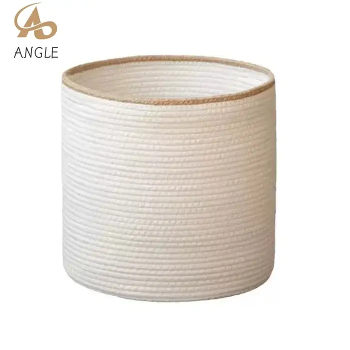 Panier de rangement en corde de coton tressé à la main - Organisateur de chambre d'enfant pour les e