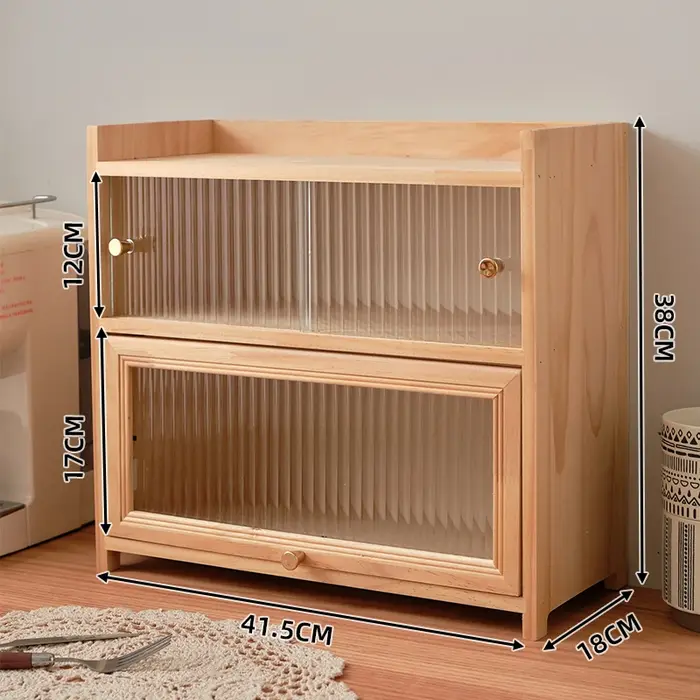 Armoire de rangement en verre de bureau de style rétro