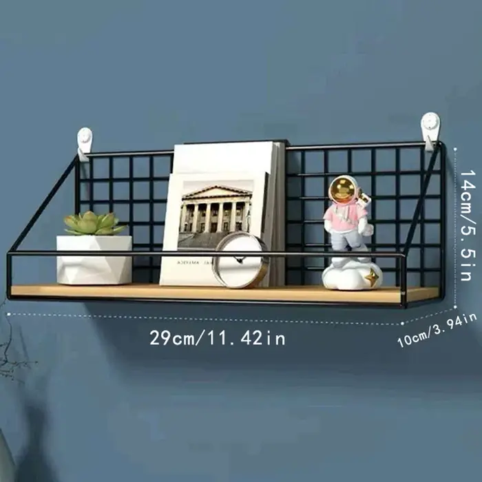 1 étagère de rangement sans perçage, pour tête de lit de chambre, dortoir, ou support mural en fer p