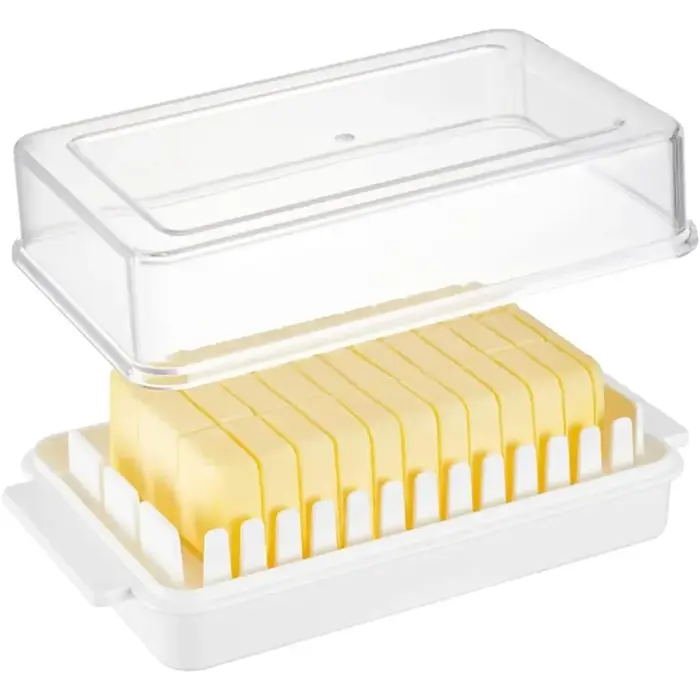 Boîte de rangement pour plat à beurre, couvercle couvert en plastique pour le stockage hermétique du plateau à fromage, outils de cuisine 1 pièce
