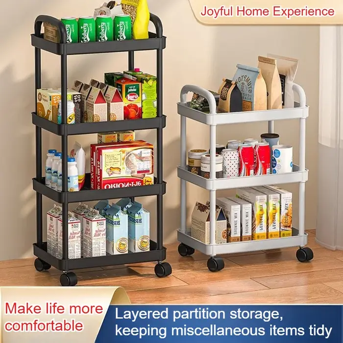 Petit chariot de rangement multi-niveaux mobile pour la maison