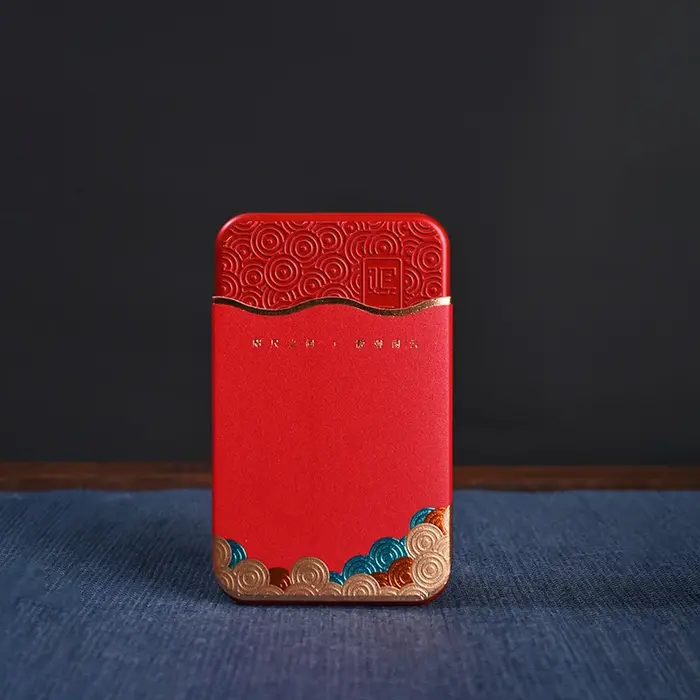Boîte à bonbons de rangement en métal à motif ondulé rectangulaire, petite boîte d'emballage de bisc