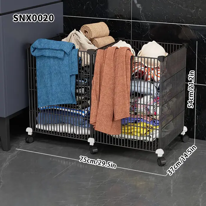 Panier de rangement pour vêtements avec roulettes