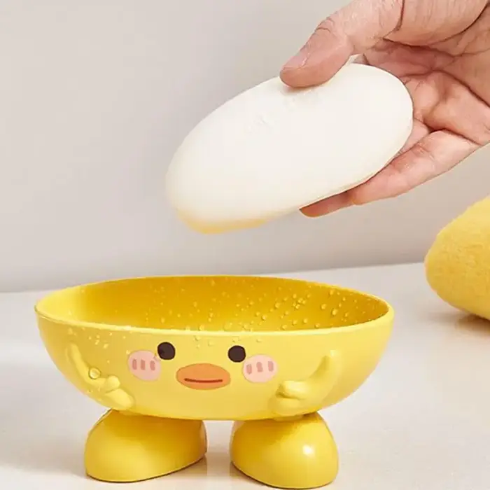 Porte-savon avec vidange en forme de canard