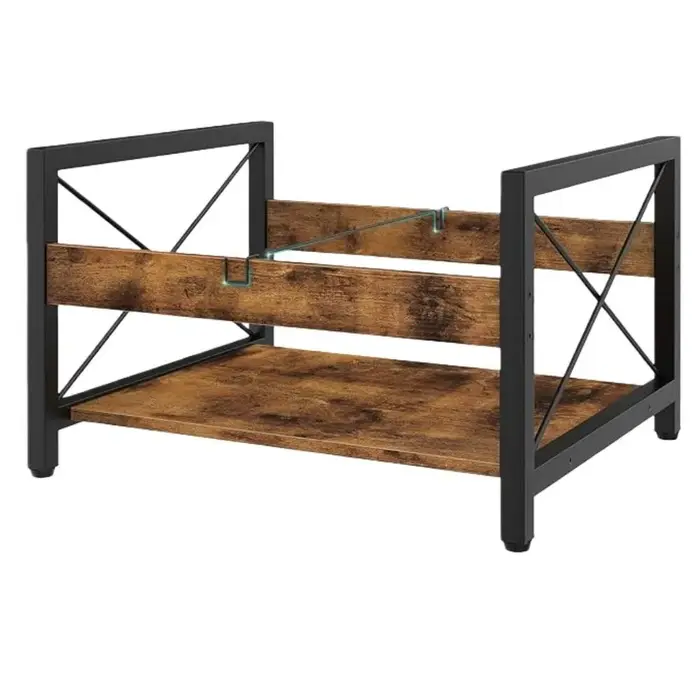 Support de rangement pour disques vinyles en bois et métal, style simple, design moderne et stable