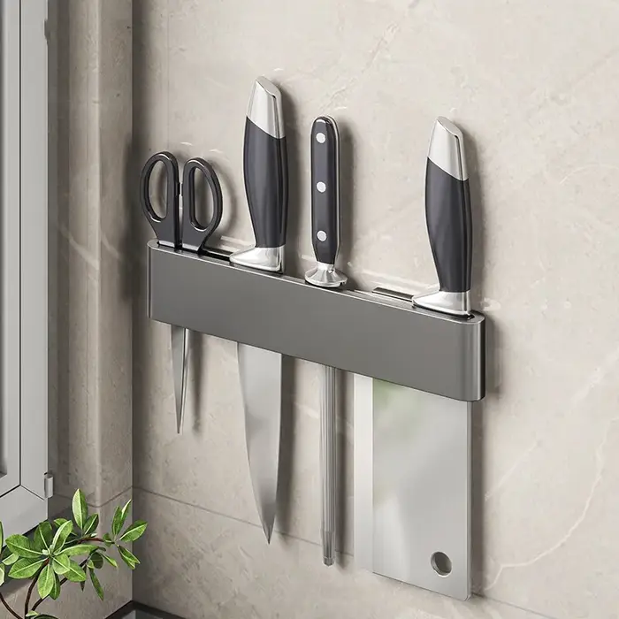 Étagère murale multifonctionnelle de cuisine minimaliste moderne, porte-couteau Simple, organisateur