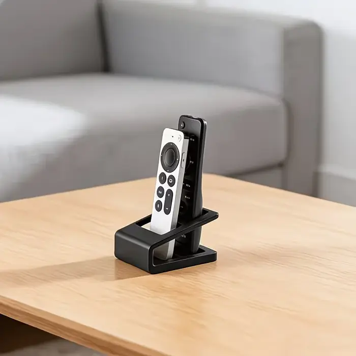 1 double-compartment remote control storage rack