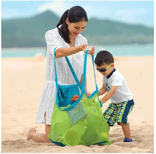 Sac de rangement rapide pour jouets de plage, sac de rangement pour jouets d'extérieur pour enfants,