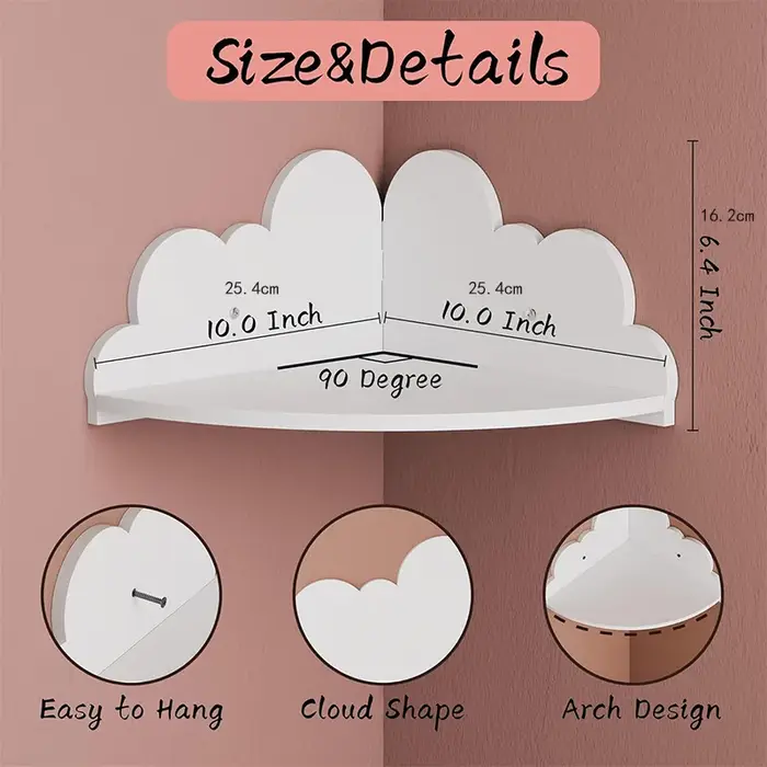 Un support de rangement style nuage pour chambres d'enfants, salons, une étagère pour ornements tria