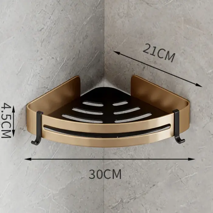 Étagère de salle de bain dorée de luxe