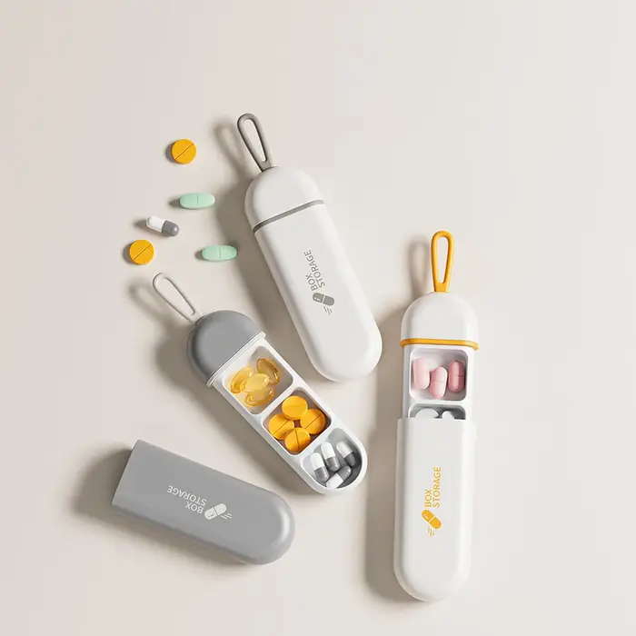Étui à médicaments Portable coloré à 3 espaces