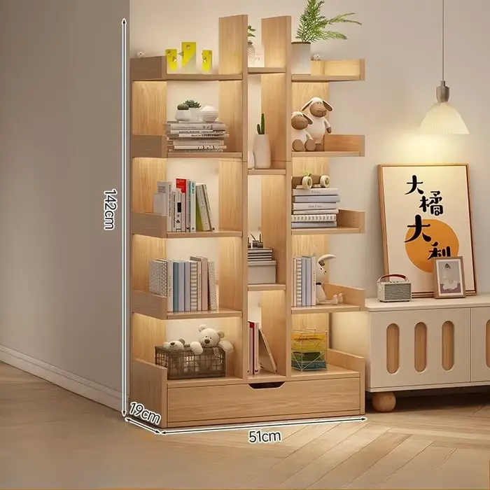 Bibliothèque de salon en bois massif