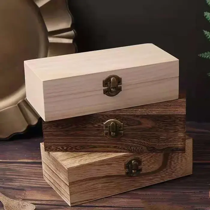 Boîte de rangement de bijoux en bois rétro