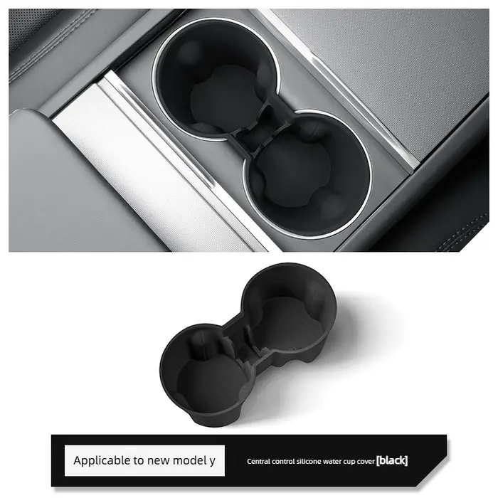 Pour Tesla Model Y L 2025 – Boîte de rangement en silicone pour porte-gobelet central de voiture, li