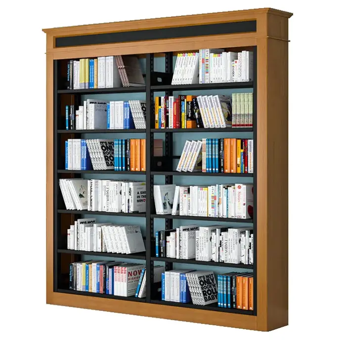 Bibliothèque étagères en acier et bois salle de lecture scolaire librairie Sisyphus présentoirs de r