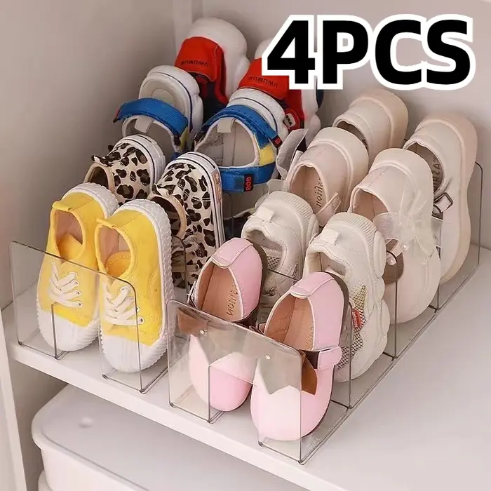 4 grilles dispositif de rangement de chaussures étagère permet de gagner de l'espace boîte