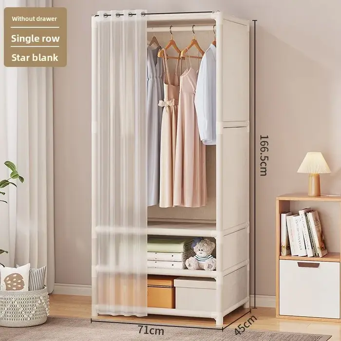 Armoire de chambre à coucher facile à installer, en tissu multicouche, grande capacité de rangement,