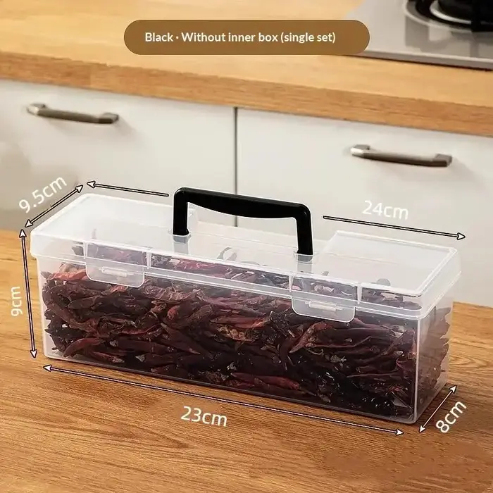 Boîte à outils transparente en matériau écologique avec poignée pour l'organisation des fournitures 