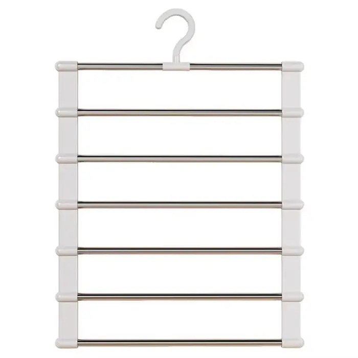Porte-pantalon 7 couches en acier inoxydable, organisateur de placard peu encombrant, support antidé