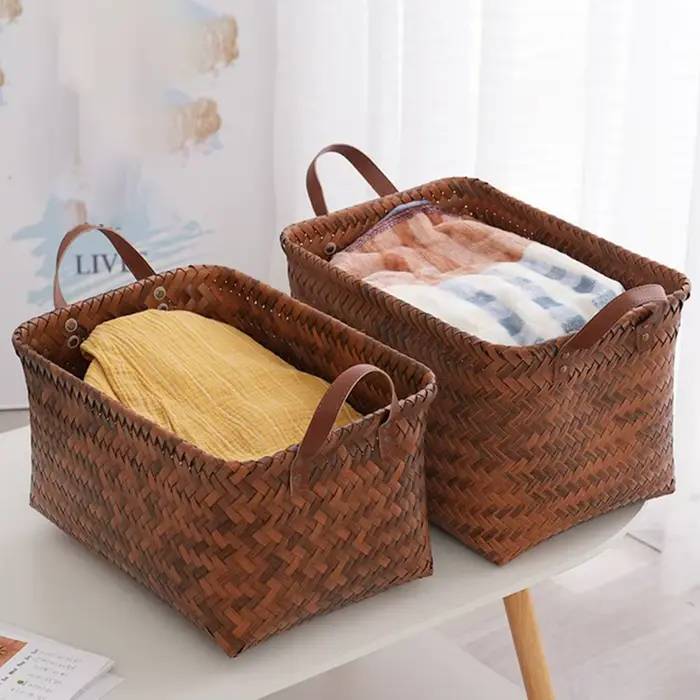 Panier de rangement tissé