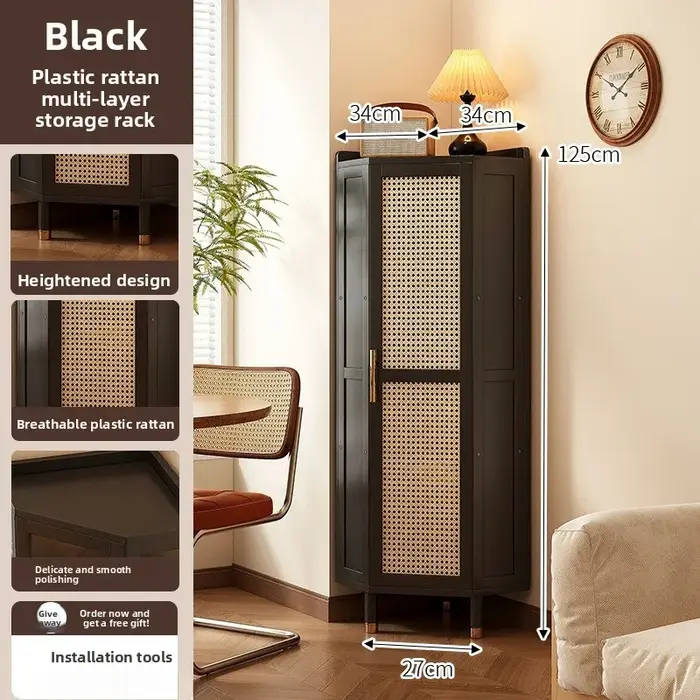Étagère d'angle en bambou, armoire triangulaire sur pied avec portes, casier à vin anti-poussière, o