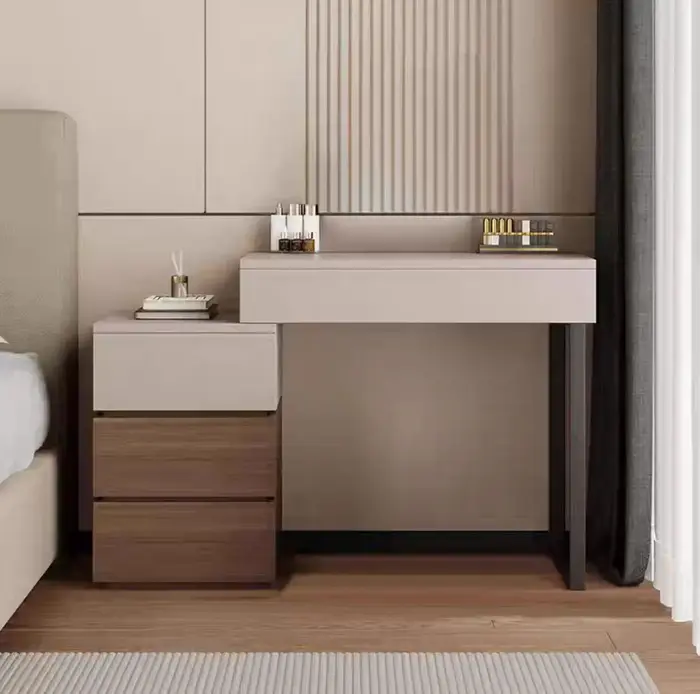 Coiffeuse De rangement italienne minimaliste bois confortable miroir Coiffeuse Design tiroir Meuble 