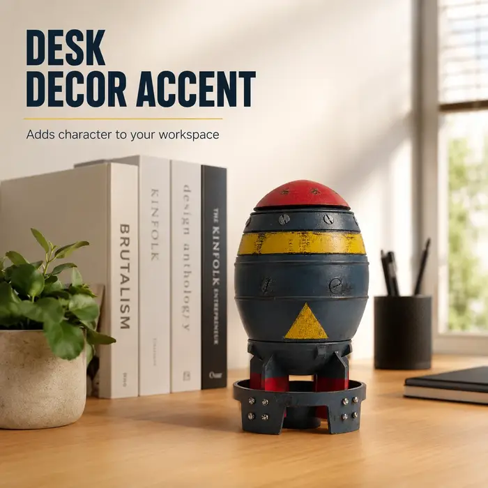 Boîte de rangement en résine en forme de bombe
