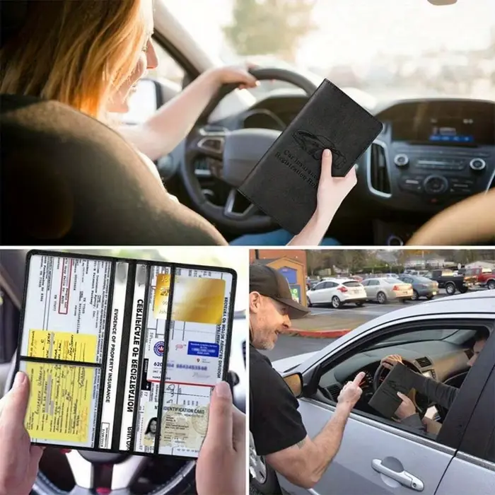 Porte-cartes d'immatriculation et d'assurance automobile