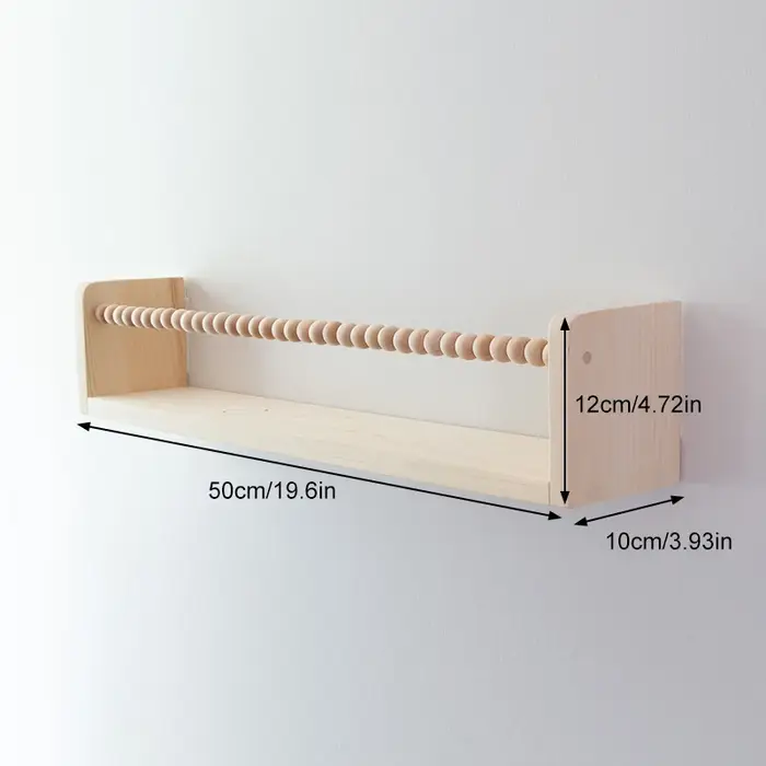 Bibliothèque flottante perlée pour enfants, 1 pièce, étagère de rangement murale en bois, décoration