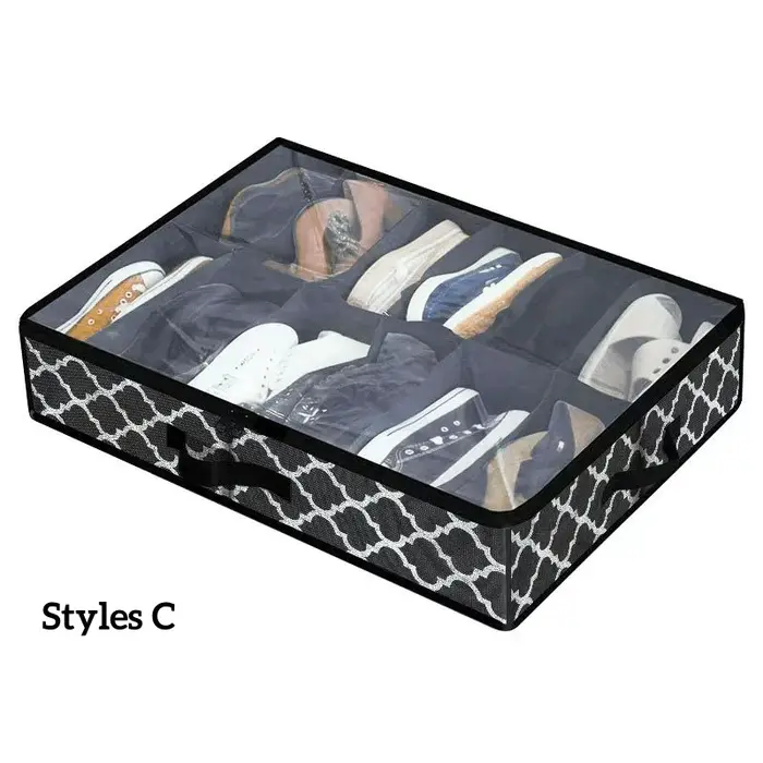 Organisateur de rangement de chaussures sous le lit, adapté aux baskets de 12 paires, rangement de b
