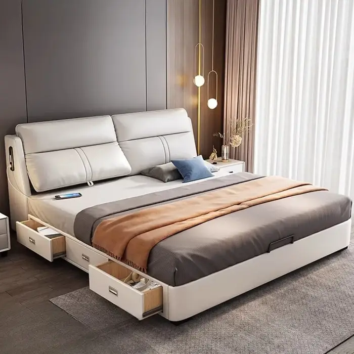 Chambre de luxe lit Table de chevet adolescentes multifonctionnel enfants lit réglable moderne Muebles Para dortoir meubles