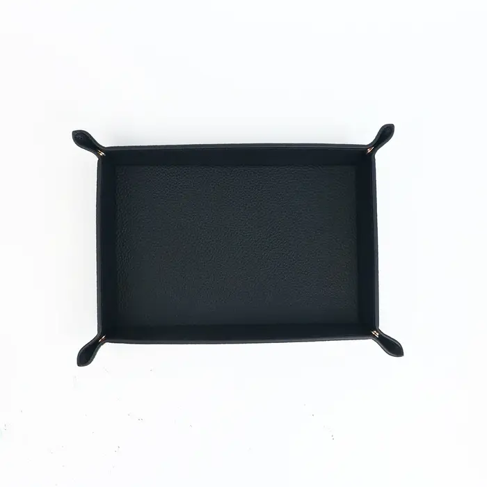 Boîte de rangement rectangulaire en cuir PU personnalisable pour l'organisation des affaires domesti