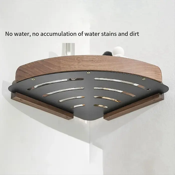 [CLOS] étagères de salle de bain en bois de noyer