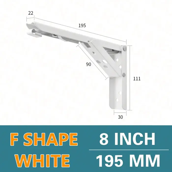NAIERDI 8-14 pouces 2 pièces Support pliant en acier inoxydable blanc noir Support triangulaire en f