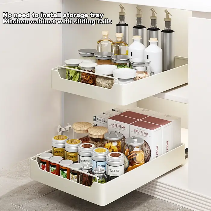 Boîte de rangement de cuisine avec Rail coulissant