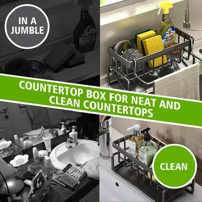 Égouttoir à vaisselle extensible en acier inoxydable pour comptoir de cuisine
