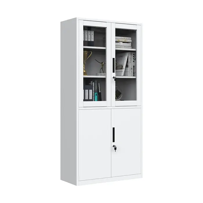 Fabrication d'un large classeur avec étagères en verre pour bureau, chambre à coucher, utilisation s