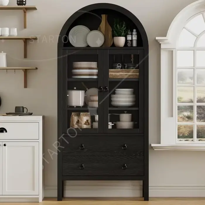 Armoire arquée de 71 pouces de hauteur, armoire de rangement moderne, armoire de garde-manger de cui