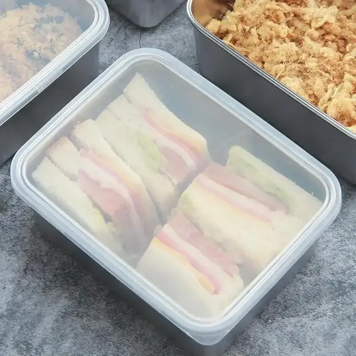 Boîte de rangement pour réfrigérateur en acier inoxydable de qualité alimentaire