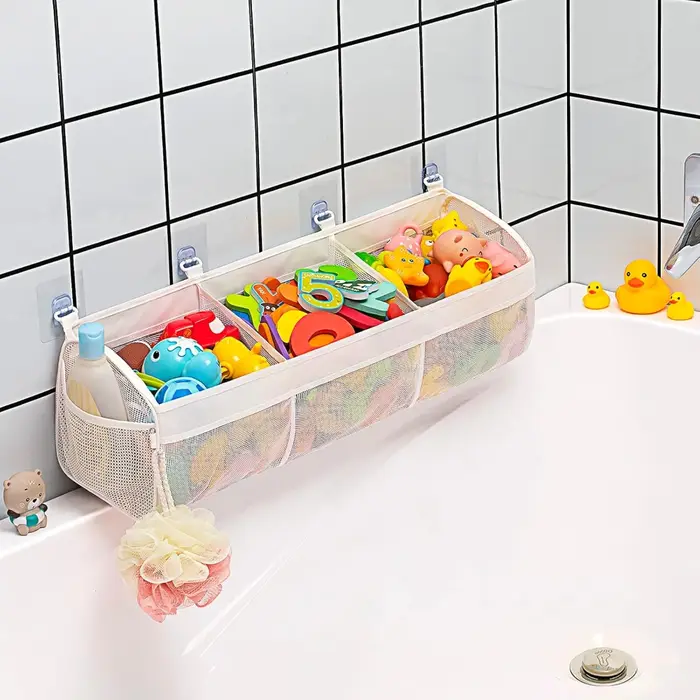 Organisateur de jouets de bain à 3 compartiments