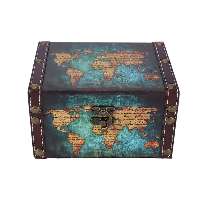 Boîte de rangement de bijoux en bois vintage, style européen, conteneur de bijoux, présentoir, ornem