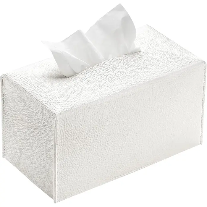 Couvercle de boîte à mouchoirs en cuir PU