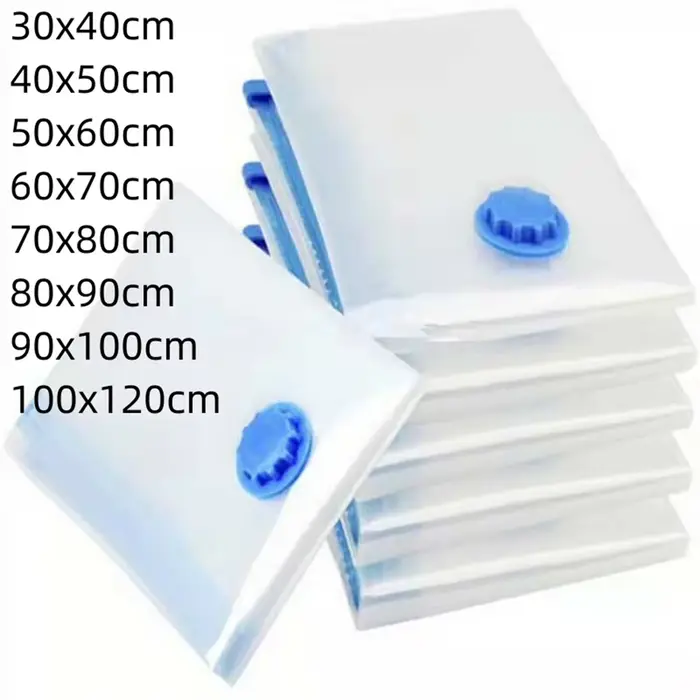 Sacs de Rangement Sous Vide avec Valve, Transparent, Pliable, Compressé, pour Espace, Organisateur d