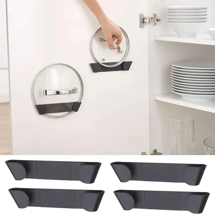 Support de casseroles mural auto-adhésif sans poinçonnage