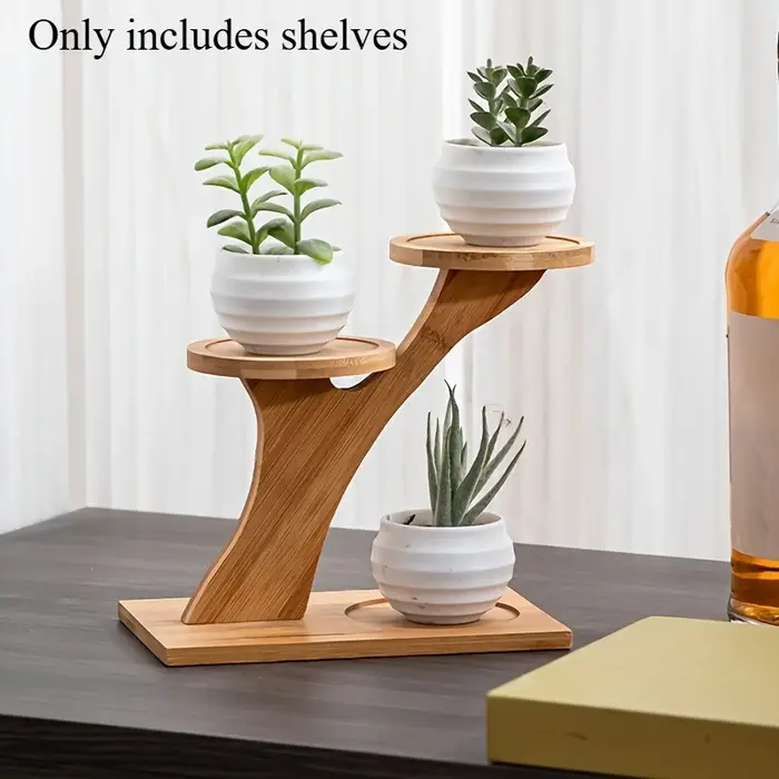 Support en bambou à 2 niveaux, étagère en bambou pour la maison/le bureau, Design Compact, parfait p