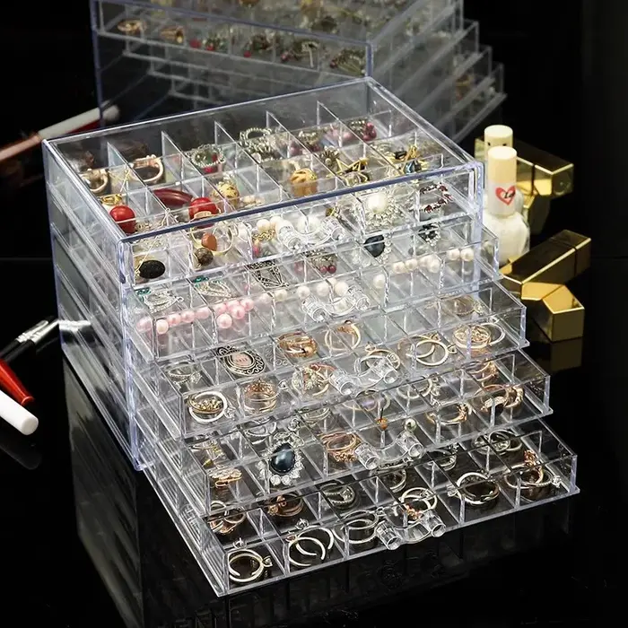Boîte de Rangement Transparente pour Boucles d'Oreilles