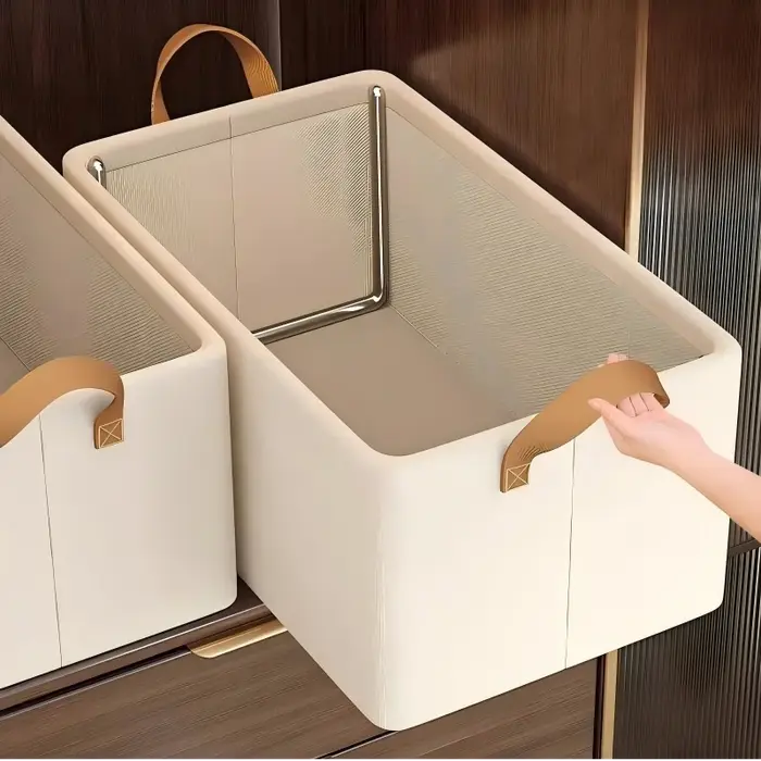 Boîte de rangement pliable en tissu pour la maison
